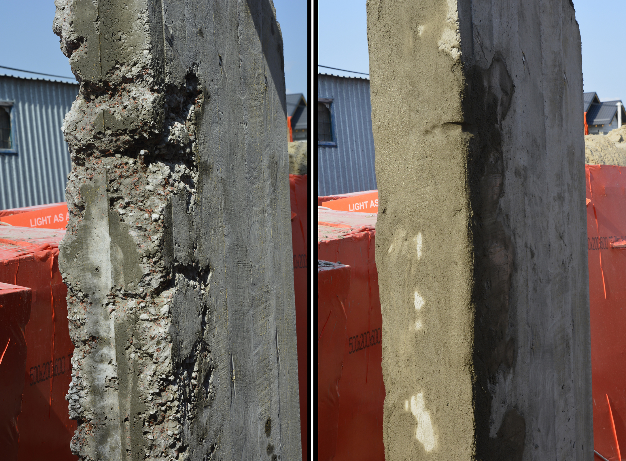 Відремонтований бетон ремонтною сумішшю