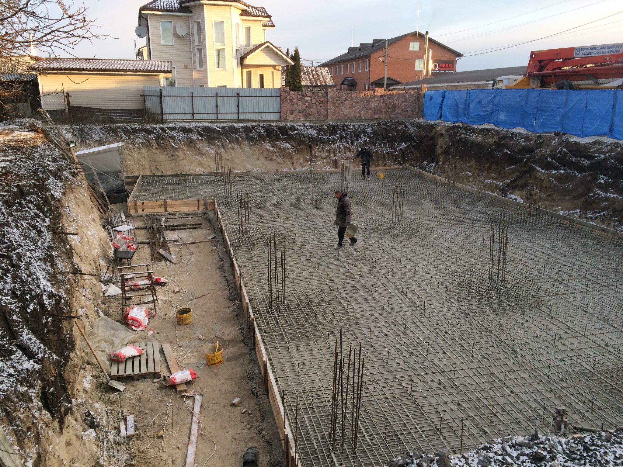 Гідроізоляція фундаментної плити порошковим методом